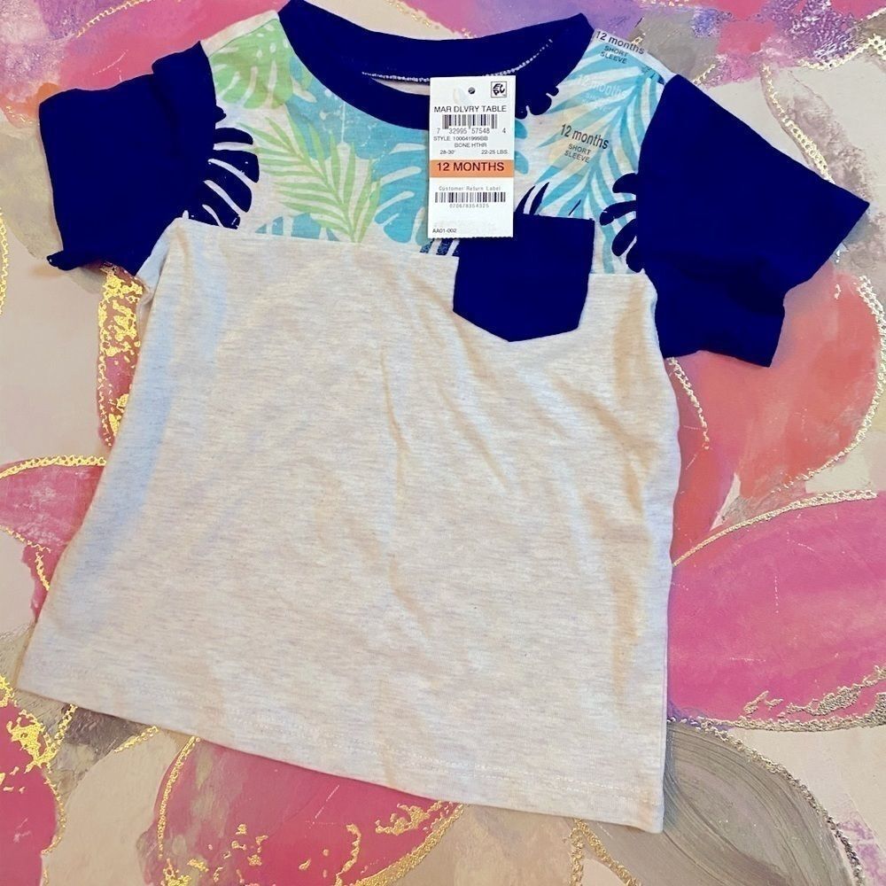 First impressions Baby boy cute floral shirt 12M